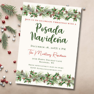 Kerstmis groen feestelijke Mexicaanse Posada Navid Kaart