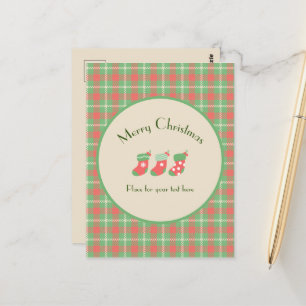 Kerstmis groen gebaseerd Plaid Briefkaart