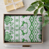 Kerstmis groen gebreid rendier patroon tissuepapier (Geschenk)