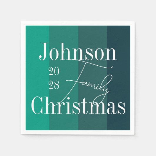 Kerstmis Groen Kerstfeest Servet (Voorkant)