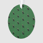 Kerstmis Groen Zwart Lab Silhouette Naam Ornament (voorkant)