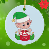 Kerstmis Groene Elf Keramisch Ornament