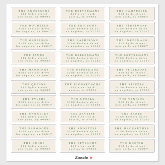 Kerstmis Groene Ombre Individuele Naam Adres Sticker (Vel)