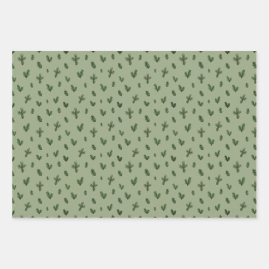 Kerstmis groene patronen inpakpapier vel (Voorkant 3)