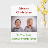 Kerstmis Grootouders Kleinkinderen Aangepaste Foto Kaart (Gele Bloem)