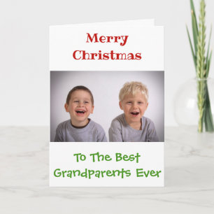 Kerstmis Grootouders Kleinkinderen Aangepaste Foto Kaart
