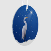 Kerstmis, Grote Egret Bird, Star, Religie Ornament (voorkant)