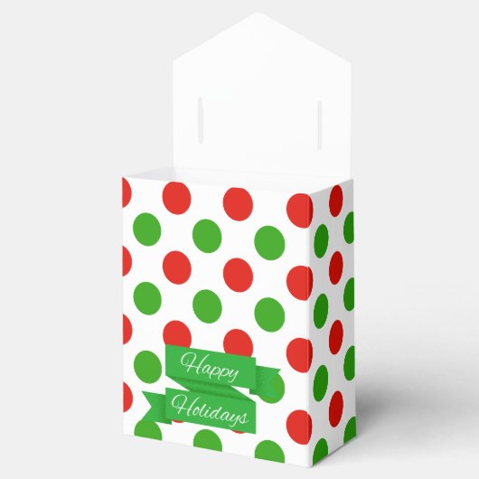 Kerstmis Grote Polka Dot Patroon Favor Box Bedankdoosjes (Geopend)