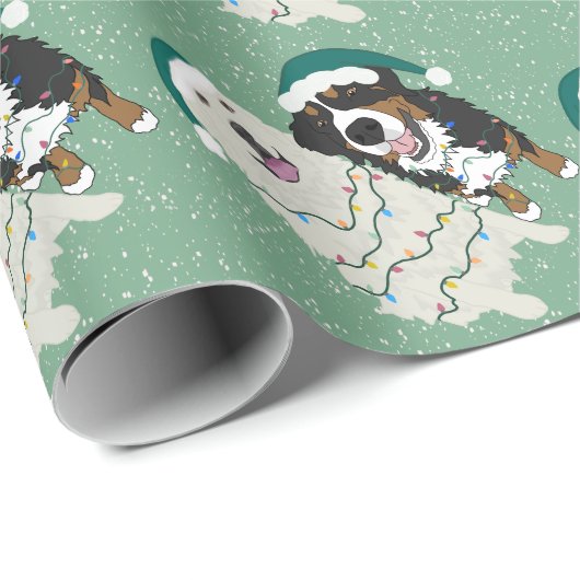 Kerstmis Grote Pyreneeën en Berner Berghond Cadeaupapier (Rol Hoek)