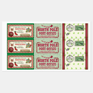 Kerstmis Grote Vierkante Kleefstof/Waterdicht Etik Labels