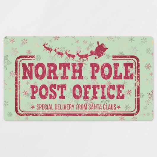 Kerstmis Grote Vierkante Kleefstof/Waterdicht Etik Labels (Design 2)