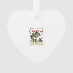 Kerstmis Grote Vis Baars Kerstman Boot Vissen Ornament