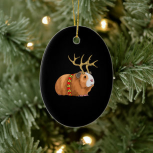 kerstmis guinee rendieres kawaii rodent pet met keramisch ornament