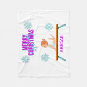 Kerstmis GYMNAST kinder deken is gepersonaliseerd. (Voorkant)
