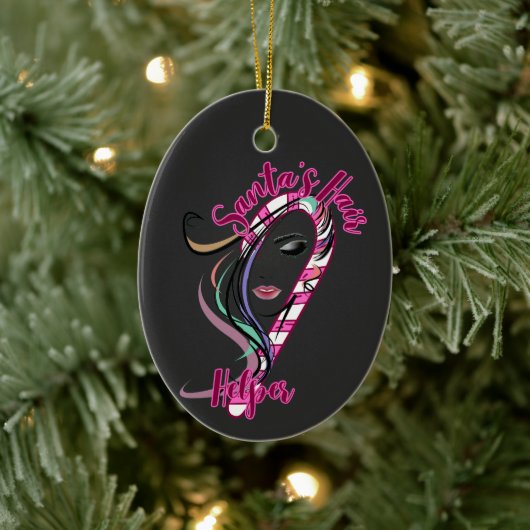 Kerstmis Hair Stylist - Santa's Hair Helper Keramisch Ornament (Boom)