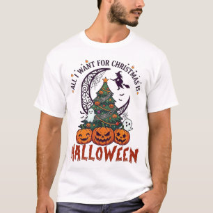 Kerstmis Halloween Boom Pompoenen Geesten Allemaal T-shirt
