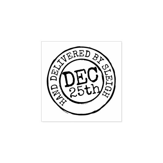 Kerstmis hand geleverd door slee datum stempel (Afrduk)