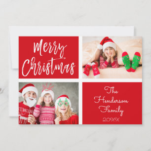 Kerstmis Hand Lettered Script Foto Kaart
