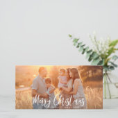 Kerstmis Hand-lettered Vakantiefoto Feestdagenkaart (Staand voorkant)