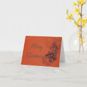 Kerstmis handgetekende kaart (Gele Bloem)