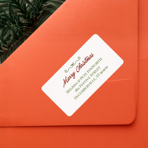 Kerstmis Handgetekende Strik Retouradres Etiket