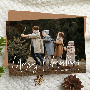 Kerstmis Handschrift Kameel Foto Feestdagenkaart