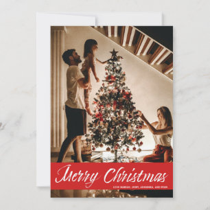 Kerstmis handschrift & Rode Foto Kaart