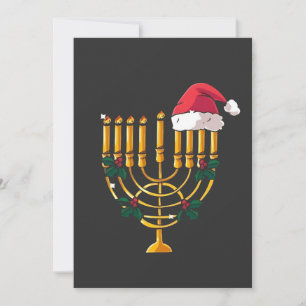Kerstmis Hanukkah Joods Kerstman Menorah Kaart