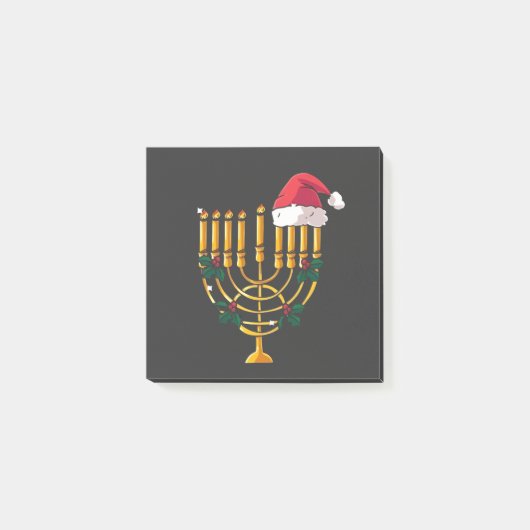 Kerstmis Hanukkah Joods Santa Menora  Post-it® Notes (Voorkant)