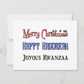 Kerstmis - Hanukkah - Kwanzaa Feestdagenkaart