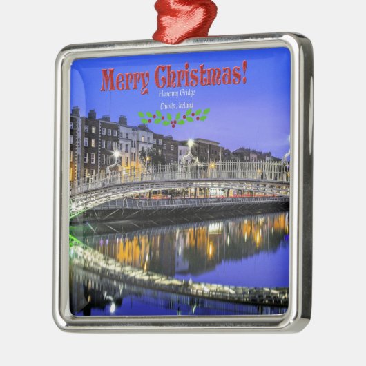Kerstmis, Ha'penny Bridge, Dublin, Metalen Ornament (Links)