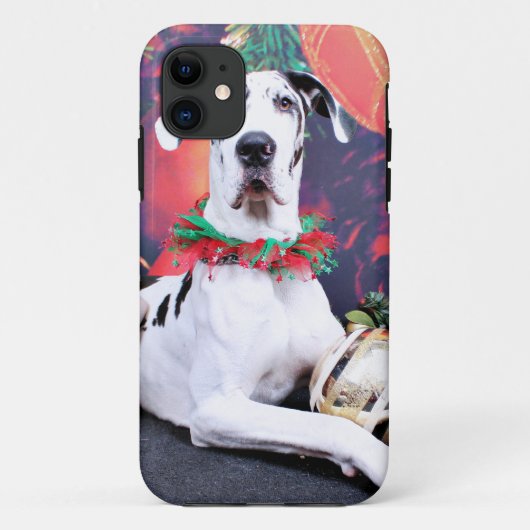 Kerstmis - Harlequin Great Dane - Baron Case-Mate iPhone Case (Achterkant)