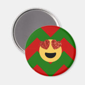 kerstmis hart oog emoji magneet (Voorkant / Achterkant)