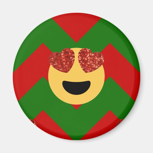 kerstmis hart oog emoji magneet (Voorkant)