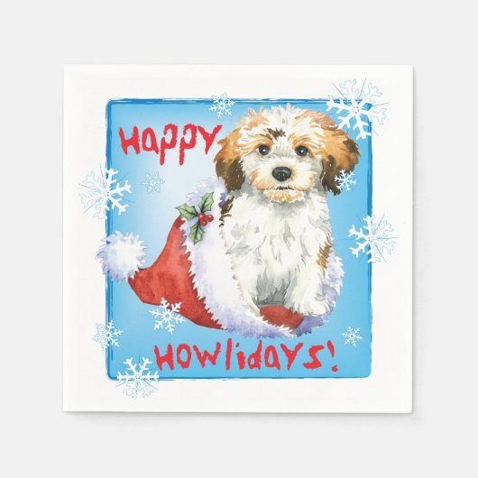 Kerstmis Havanese Servet (Voorkant)