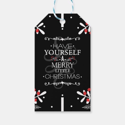 Kerstmis heb je zelf... Red Berries Holiday Cadeaulabel (Voorkant)