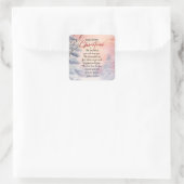Kerstmis Heer zegene u Bijbel Verse Winter Scène Vierkante Sticker (Tas)