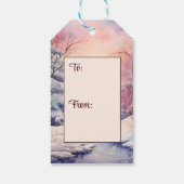 Kerstmis Heer zegene u Bijbel Verse Winter Sneeuw Cadeaulabel (Achterkant)