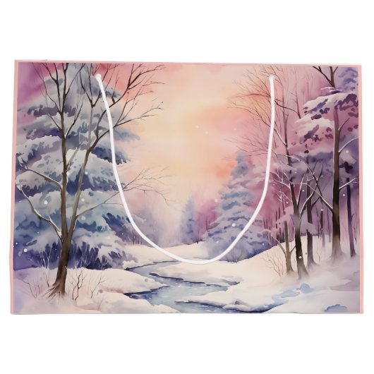 Kerstmis Heer zegene u Bijbel Verse Winter Sneeuw Groot Cadeauzakje (Achterkant)