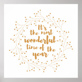 Kerstmis heerlijke tijd - gouden poster