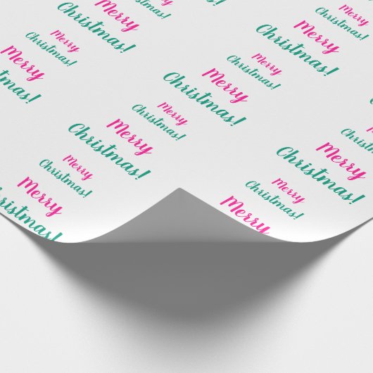 Kerstmis Heet Roze Groen Vrolijk Kerstfeest Cadeaupapier (Hoek)