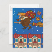 Kerstmis heks Befana Feestdagenkaart (Voorkant / Achterkant)