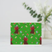 Kerstmis heks Befana Feestdagenkaart (Staand voorkant)