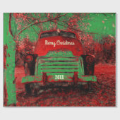 Kerstmis: Helderrode, roodroodrogende Vracht= Cadeaupapier (Vlak)