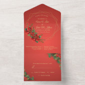 Kerstmis helemaal in één bruiloft all in one uitnodiging (Binnen)