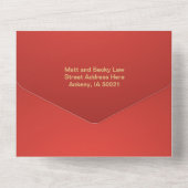 Kerstmis helemaal in één bruiloft all in one uitnodiging (Achterkant)