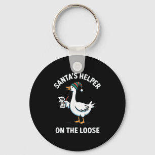 Kerstmis Helper Gans Op De Loose Prettig Kerstmis Sleutelhanger