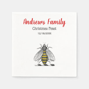 Kerstmis Heraldic  Bee Emblem C Servetten