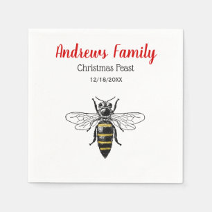 Kerstmis Heraldische  bijen #2 Kleur Servetten