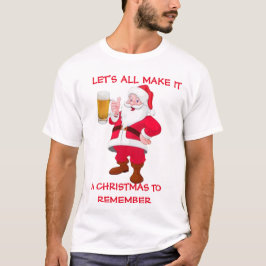 Kerstmis herinnert zich Beer Lover Santa Funny Shi T-shirt